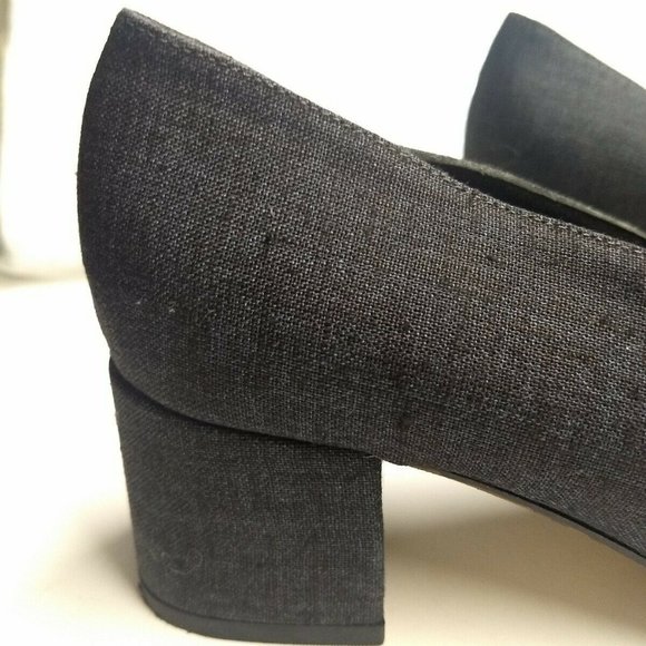Silvio Paticelli Women Gray Fabric Suede Shoe Chunky Heel Size 10 - Picture 5 of 8
